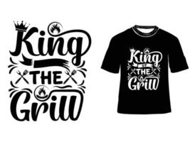 koning de grill, typografie t overhemd ontwerp vector