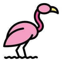 wild flamingo icoon vector vlak