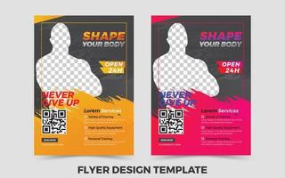 Gezondheid folder ontwerp sjabloon met mockup vector