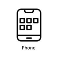 telefoon vector schets pictogrammen. gemakkelijk voorraad illustratie voorraad