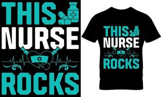verpleegster typografie t overhemd ontwerp met bewerkbare vector grafisch. deze verpleegster rotsen