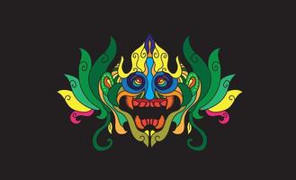 afdrukken, kunst, Balinees, cultuur, barong vector