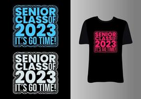 senior klasse van 2023. kleren ontwerp voor groet, felicitatie evenement, t-shirt, partij, hoog school- of college afstuderen. vector