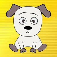 tekenfilm hond met helder geel lijnen achtergrond vector