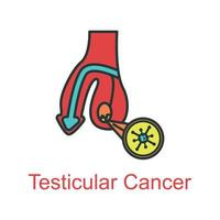 testiculaire kanker icoon vlak kleur vector