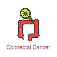 colorectaal kanker icoon vlak kleur vector