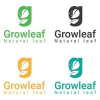 natuur g brief logo - g brief, blad logo- toenemen blad logo sjabloon vector