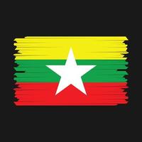 Myanmar vlag borstel vector