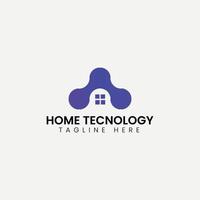 huis tecnology logo ontwerp vector