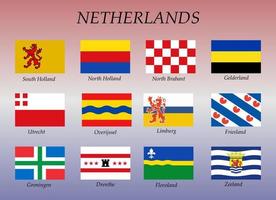 allemaal vlaggen van de Nederland Regio's vector
