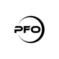 pfo brief logo ontwerp in illustratie. vector logo, schoonschrift ontwerpen voor logo, poster, uitnodiging, enz.