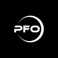 pfo brief logo ontwerp in illustratie. vector logo, schoonschrift ontwerpen voor logo, poster, uitnodiging, enz.