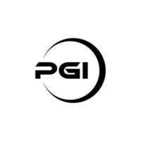 pgi brief logo ontwerp in illustratie. vector logo, schoonschrift ontwerpen voor logo, poster, uitnodiging, enz.