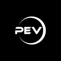 pev brief logo ontwerp in illustratie. vector logo, schoonschrift ontwerpen voor logo, poster, uitnodiging, enz.