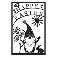 groet kaart sjabloon met Pasen konijn, papercut stijl papier snijden, vector illustratie
