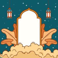 blanco Oppervlakte post Ramadan kareem sociaal media ontwerp vector
