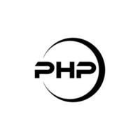 php brief logo ontwerp in illustratie. vector logo, schoonschrift ontwerpen voor logo, poster, uitnodiging, enz.