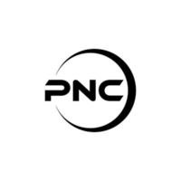 pnc brief logo ontwerp in illustratie. vector logo, schoonschrift ontwerpen voor logo, poster, uitnodiging, enz.