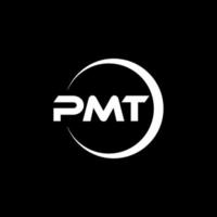 pmt brief logo ontwerp in illustratie. vector logo, schoonschrift ontwerpen voor logo, poster, uitnodiging, enz.