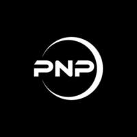 pnp brief logo ontwerp in illustratie. vector logo, schoonschrift ontwerpen voor logo, poster, uitnodiging, enz.