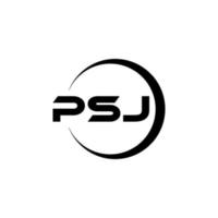 psj brief logo ontwerp in illustratie. vector logo, schoonschrift ontwerpen voor logo, poster, uitnodiging, enz.