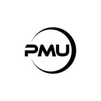 pmu brief logo ontwerp in illustratie. vector logo, schoonschrift ontwerpen voor logo, poster, uitnodiging, enz.