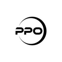 ppo brief logo ontwerp in illustratie. vector logo, schoonschrift ontwerpen voor logo, poster, uitnodiging, enz.