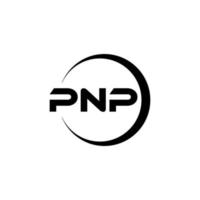 pnp brief logo ontwerp in illustratie. vector logo, schoonschrift ontwerpen voor logo, poster, uitnodiging, enz.