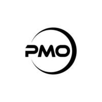 pmo brief logo ontwerp in illustratie. vector logo, schoonschrift ontwerpen voor logo, poster, uitnodiging, enz.