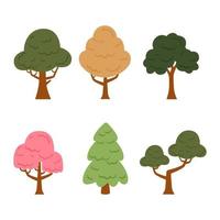 verzameling van hand- getrokken boom illustratie ontwerpen vector