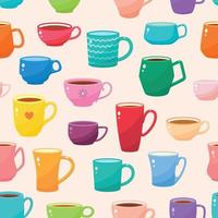 vector patroon met gekleurde cups
