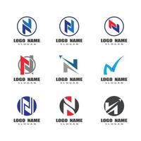 n brief logo sjabloon vector pictogram illustratie ontwerp