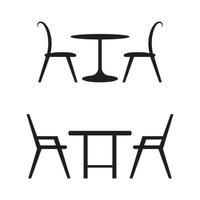 tafel stoelen logo afbeeldingen illustratie set vector