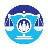 gerechtigheid mensen logo ontwerp vector. wet firma en mensen logo icoon sjabloon ontwerp. vector