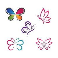 schoonheid vlinder logo afbeeldingen instellen vector