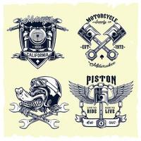 vector reeks van klassiek motorfiets emblemen grafisch voorwerp illustratie