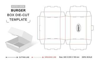 snel voedsel hamburger doos dood gaan besnoeiing sjabloon vector