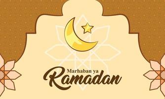 hand- getrokken Ramadan groet achtergrond banier vector