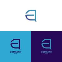 een gemakkelijk en elegant brief een logo, met mooi licht blauw en blauwachtig Purper helling kleuren. geschikt voor versterking uw bedrijf identiteit vector