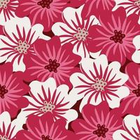 esthetisch hedendaags naadloos patroon met roze bloemen vector