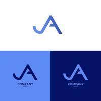 een gemakkelijk en elegant brief een logo, met mooi licht blauw en blauwachtig Purper helling kleuren. geschikt voor versterking uw bedrijf identiteit vector