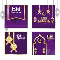 gouden eid-ornament voor sociale media vector