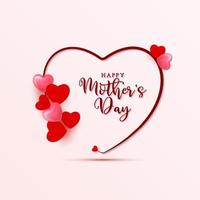 gelukkig moeders dag kaart achtergrond illustratie met harten Aan roze achtergrond vector