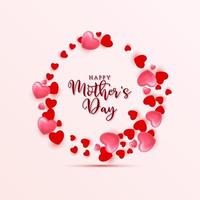 gelukkig moeders dag kaart achtergrond illustratie met harten vector