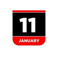 11 januari vector kalender vector icoon. 11 jan kaart.