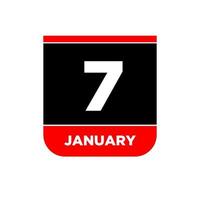 7 januari vector kalender vector icoon. 7 jan kaart.