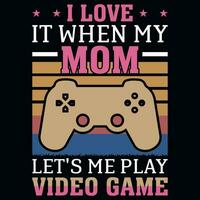 video gaming mam jaargangen t-shirt ontwerp vector