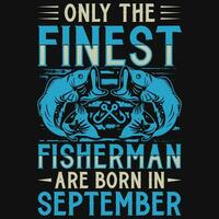 visser zijn geboren in verjaardag t-shirt ontwerp vector