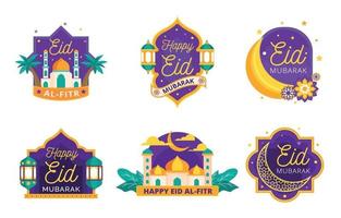 eid mubarak badges collectie vector