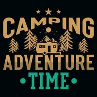 camping avontuur tijd t-shirt ontwerp vector